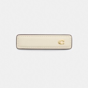 Coach Signature Leather Barrette Wit | COH866146