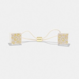 Coach Signature Resin Dice Hair Ties Goud | COH866147