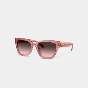 Coach Signature Round Sunglasses Roze | COH866334