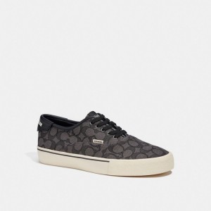 Coach Skate Lace Up Sneaker In Signature Jacquard Zwart | COH866790