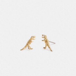 Coach Skeletal Rexy Stud Earrings Goud | COH866135