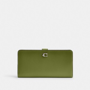 Coach Skinny Wallet Zilver Lichtgroen | COH865485