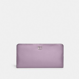 Coach Skinny Wallet Zilver Paars | COH865490