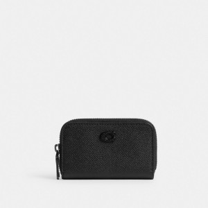 Coach Small Zip Around Card Case Zwart | COH866775