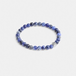 Coach Sodalite Beaded Bracelet Zilver Blauw | COH867024
