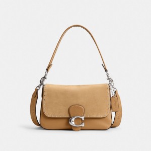 Coach Soft Tabby Shoulder Bag With Rivets And Tooling Zilver | COH864955