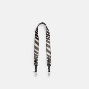 Coach Strap With Zebra Print Zilver | COH866448
