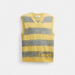 Coach Sweater Vest Geel Gekleurd | COH866887