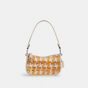 Coach Swinger Bag 20 In Tweed Zilver Gekleurd | COH864982