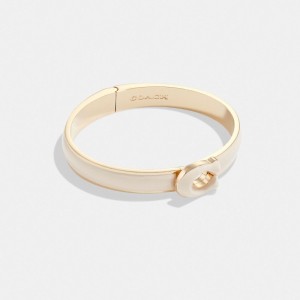 Coach Tabby Enamel Hinged Bangle Goud | COH866078