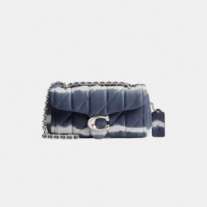 Coach Tabby Shoulder Bag 20 With Quilting And Tie Dye Zilver Donkerblauw Gekleurd | COH865353