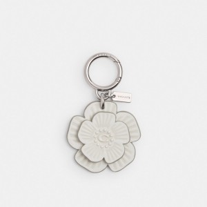 Coach Tea Rose Bag Charm Zilver | COH866476