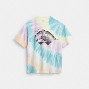 Coach Tie Dye Crewneck T Shirt In Organic Cotton Gekleurd | COH866934