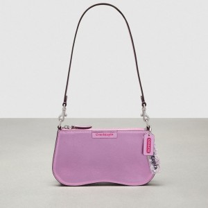Coach Wavy Baguette Bag In Metallic Coachtopia Leather Roze Metal | COH864813