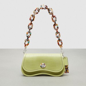 Coach Wavy Dinky Bag In Croc Embossed Coachtopia Leather Lichtgroen | COH864789