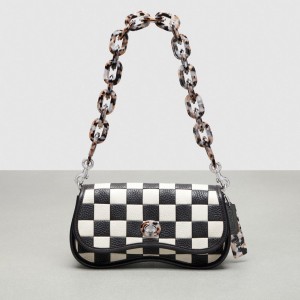 Coach Wavy Dinky Bag In Patchwork Checkerboard Upcrafted Leather Zwart | COH865385