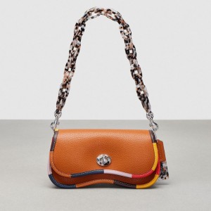 Coach Wavy Dinky Bag With Colorful Binding In Upcrafted Leather Bruin | COH865415