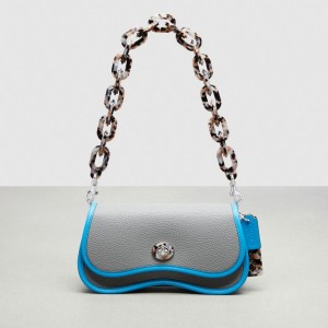 Coach Wavy Dinky Bag With Crossbody Strap Grijs Blauw | COH864755