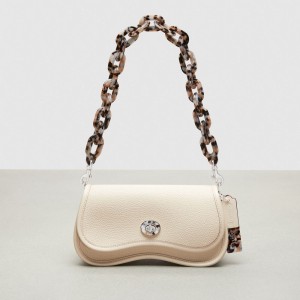 Coach Wavy Dinky Bag With Crossbody Strap Beige | COH865295