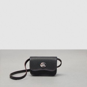 Coach Wavy Wallet With Crossbody Strap Zwart | COH865592