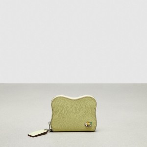 Coach Wavy Zip Around Wallet In Coachtopia Leather Lichtgroen | COH865531