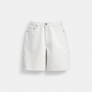 Coach White Denim Shorts In Organic Cotton Wit | COH866956