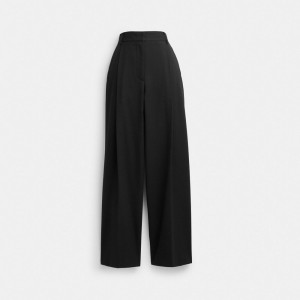 Coach Wide Leg Trousers Zwart | COH866032