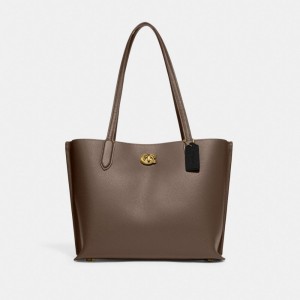 Coach Willow Tote Bag Donkergrijs | COH865015