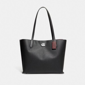 Coach Willow Tote Bag Zilver Zwart | COH865066