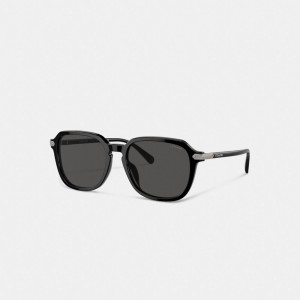 Coach Wrap Around Hangtag Keyhole Sunglasses Zwart | COH867068
