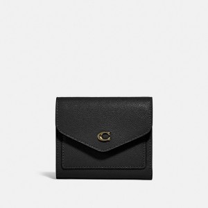 Coach Wyn Small Wallet Lichtgoud Zwart | COH865606