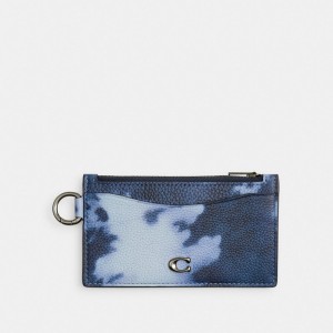 Coach Zip Card Case With Tie Dye Print Donkerblauw Gekleurd | COH866778